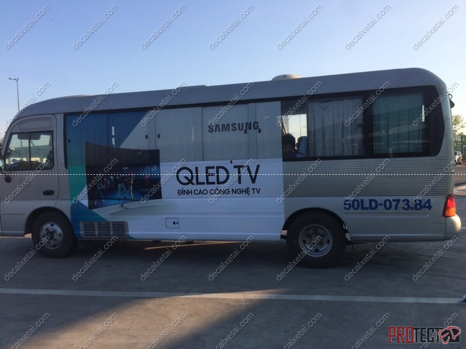 dán decal xe buýt Samsung TPHCM - thi công DEXETA