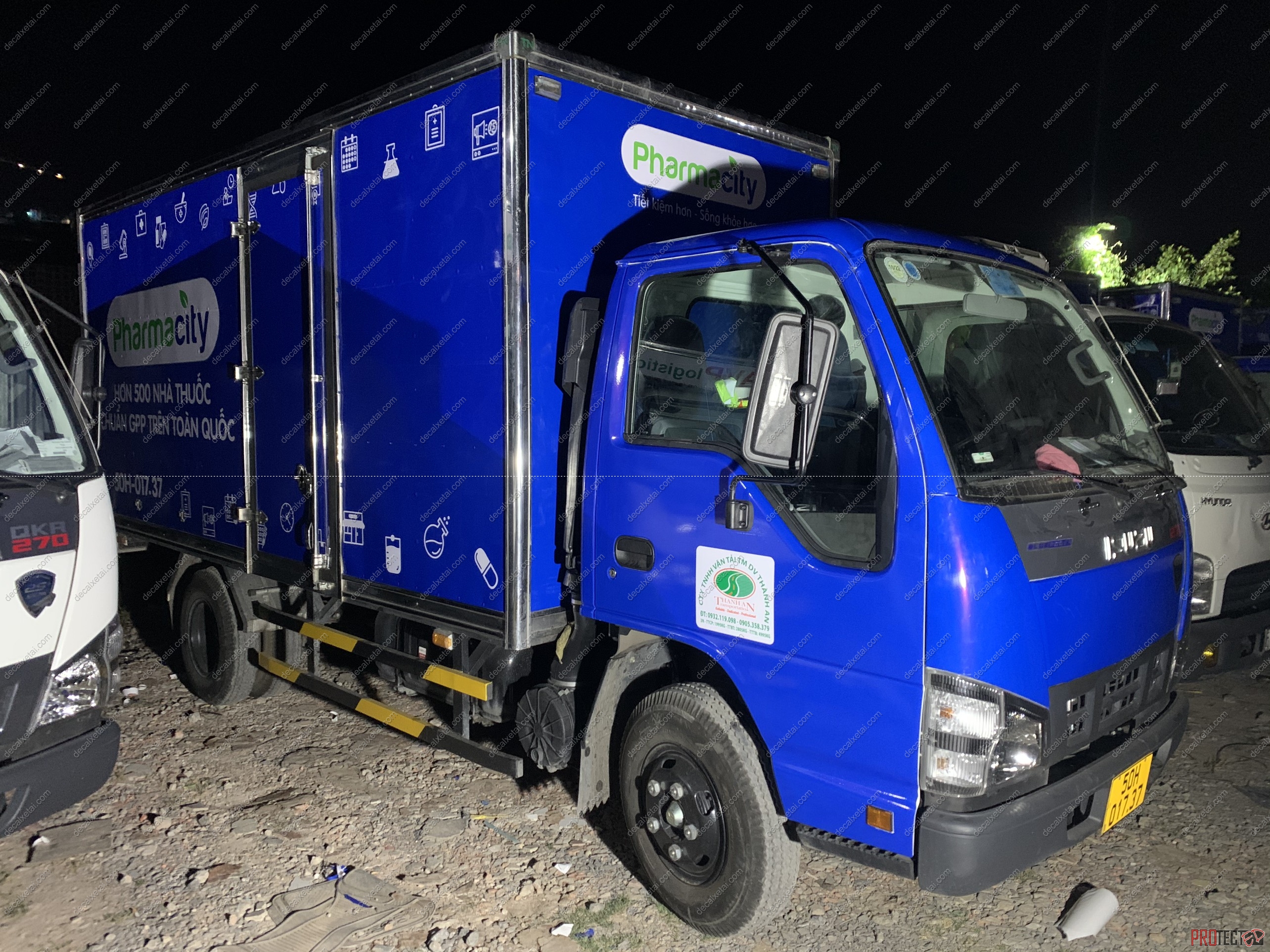 xem full cabin không che dán decal xe tải Pharmacity full cabin không che