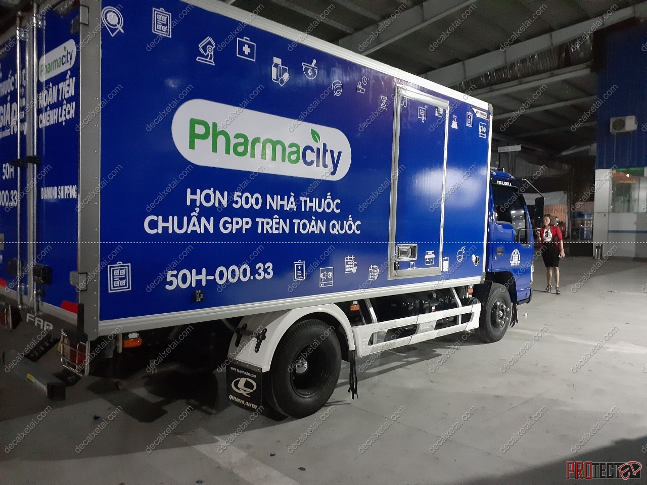 Dán decal xe tải full xe PHARMACITY