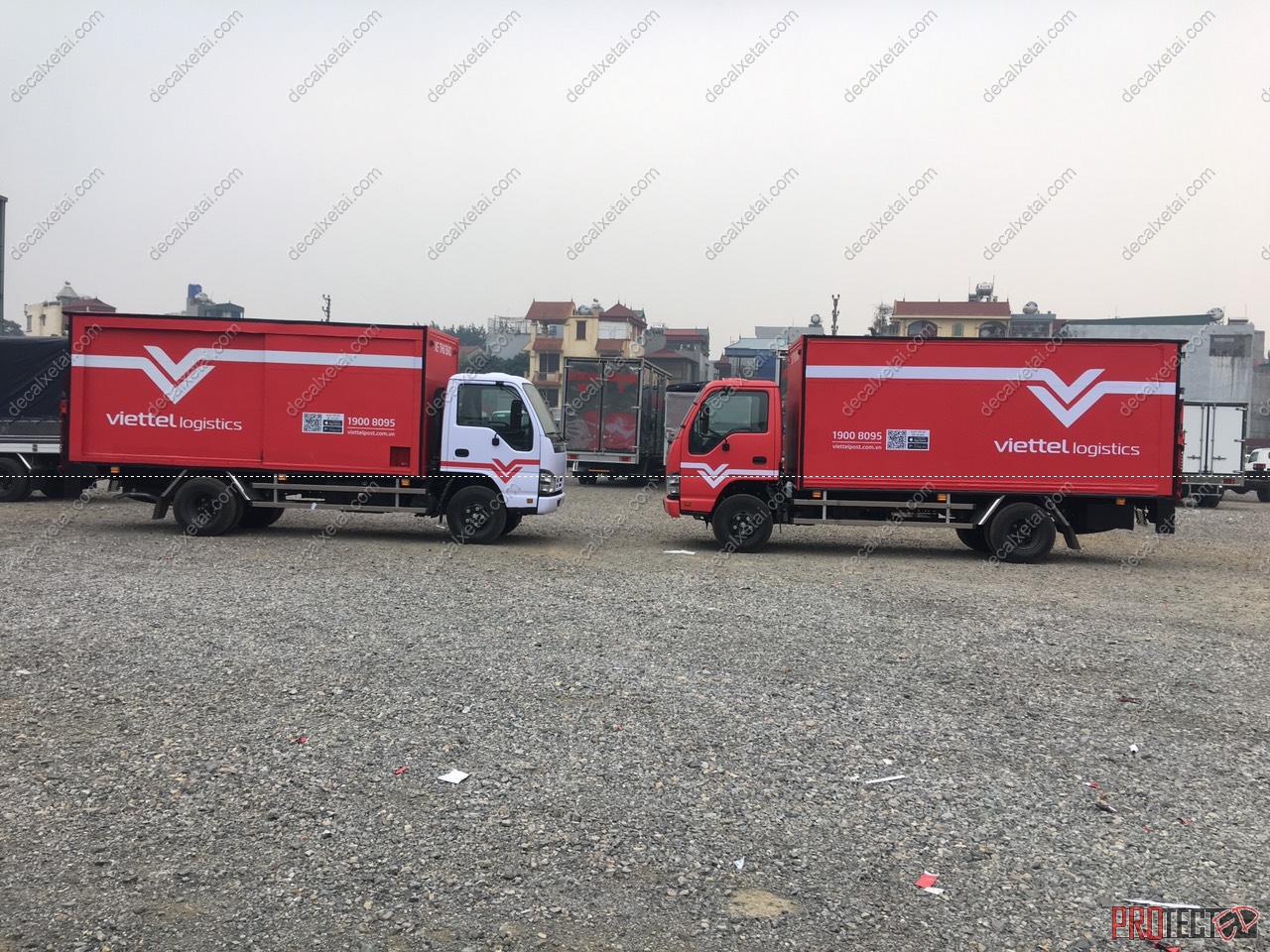 dán decal xe tải Viettel hai phong cách